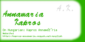 annamaria kapros business card